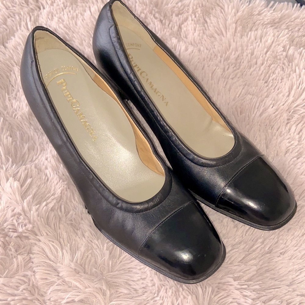 Womens Pupi Camagna Handcrafted Italian Leather Cap Toe Pump